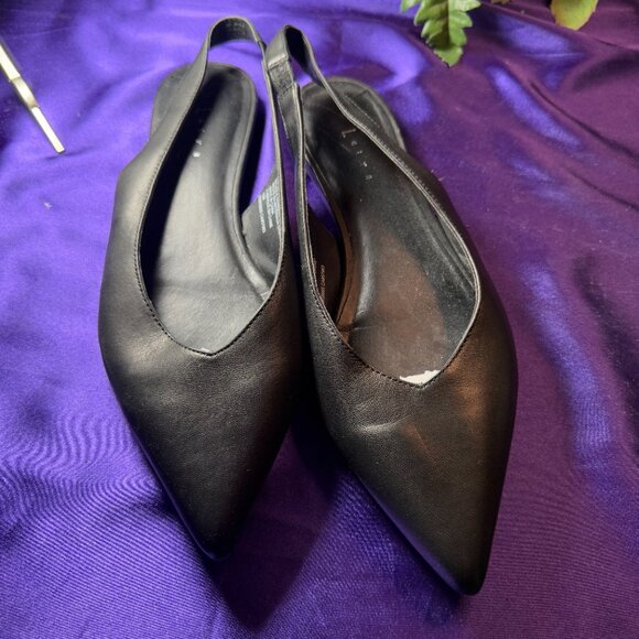 Leith Shoes - 📌Leith Timeless Classic Pointed Toe Leather Slingback Flat Sandals 10M